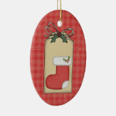 Rood cadeaubon Label voor baby's Keramisch Ornament (Rechts)