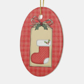 Rood cadeaubon Label voor baby's Keramisch Ornament (Links)