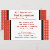 rood cadeaucertificaat (Voorkant / Achterkant)