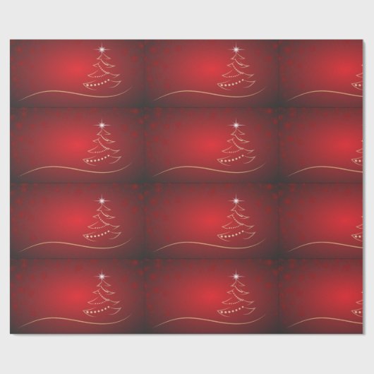 Rood cadeautje voor kerstmis cadeaupapier (Vlak)