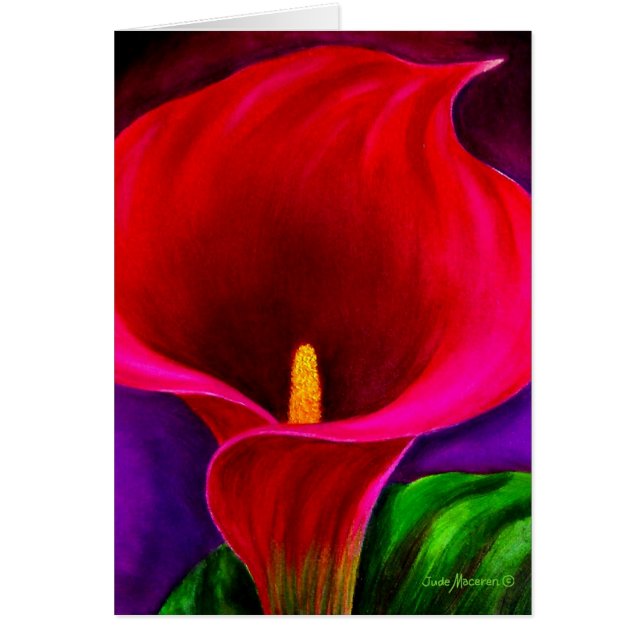 Rood Cala Lily Flower Painting Art - Multi (Voorkant)