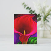 Rood Cala Lily Flower Painting Art - Multi Briefkaart (Staand voorkant)
