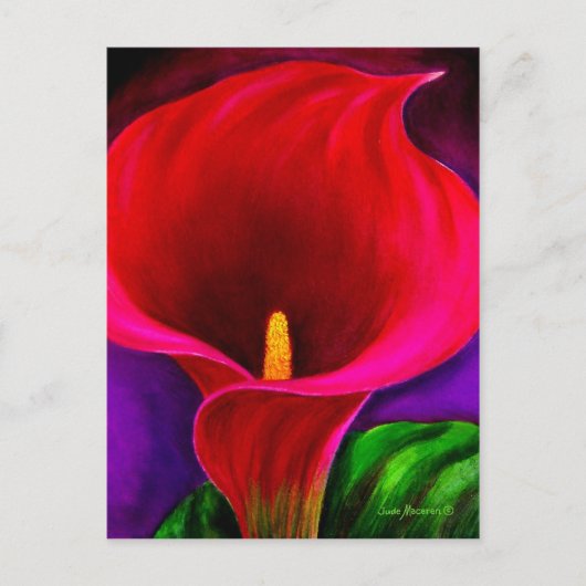 Rood Cala Lily Flower Painting Art - Multi Briefkaart (Voorkant)