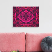 Rood caleidoscoop patroon canvas afdruk (Insitu (Woonkamer))