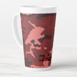 Rood Camo Patroon Roze Maroon Camouflage Latte Mok