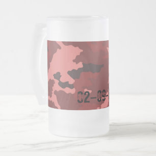 Rood Camo Patroon Roze Maroon Camouflage Matglas Bierpul