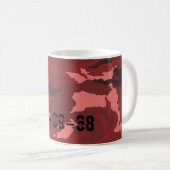 Rood camouflagepatroon koffiemok (Voorkant rechts)