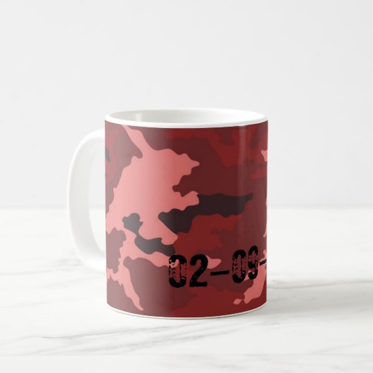 Rood camouflagepatroon koffiemok (Voorkant links)