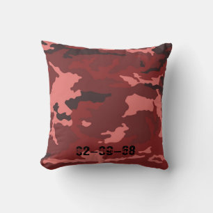 Rood camouflagepatroon kussen