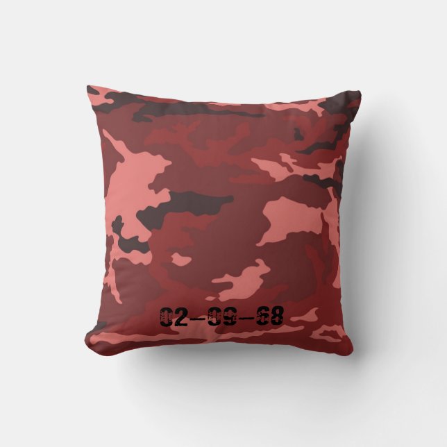 Rood camouflagepatroon kussen (Voorkant)