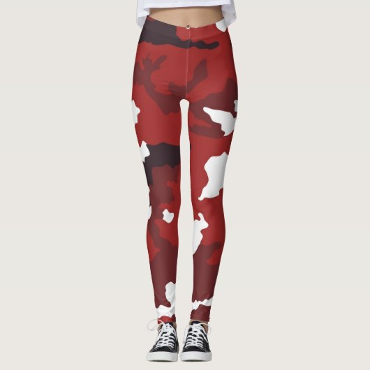 Rood camouflagepatroon leggings (Voorkant)