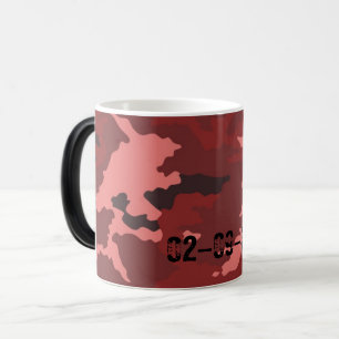 Rood camouflagepatroon magische mok