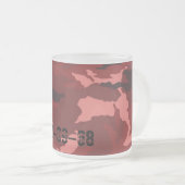 Rood camouflagepatroon matglas koffiemok (Voorkant rechts)