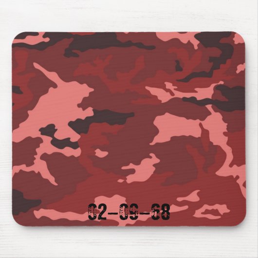 Rood camouflagepatroon muismat (Voorkant)