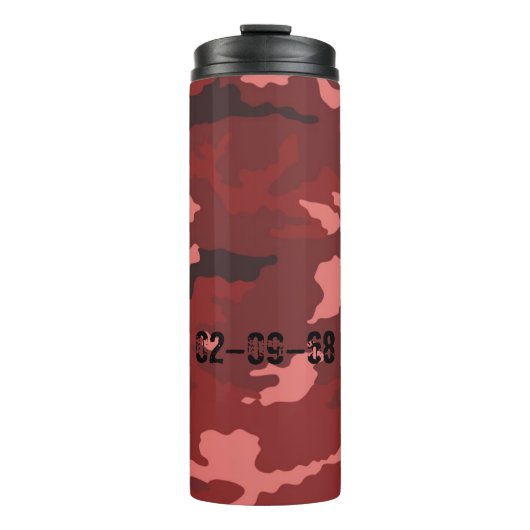 Rood camouflagepatroon thermosbeker (Voorkant)