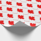 Rood Canadees maffelblad op wit Cadeaupapier (Hoek)