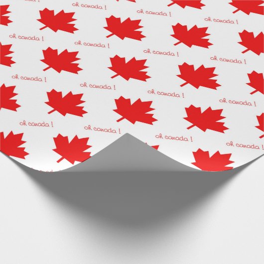 Rood Canadees maffelblad op wit Cadeaupapier (Hoek)