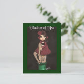 Rood Caped Quantum Cutie denkt aan jou Briefkaart (Staand voorkant)
