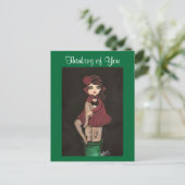 Rood Caped Quantum Cutie denkt aan jou Briefkaart (Staand voorkant)