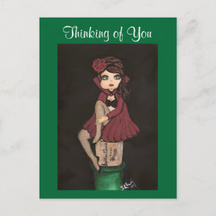 Rood Caped Quantum Cutie denkt aan jou Briefkaart