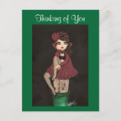 Rood Caped Quantum Cutie denkt aan jou Briefkaart (Voorkant)