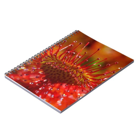 Rood carnivoren zondew plant. notitieboek (Linkerzijde)