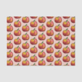 Rood Cartoon Apple Fruit Patroon op roze Tissuepapier (Voorkant)