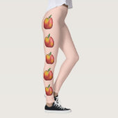 Rood Cartoon Apple werkt roze Leggings (Rechts)