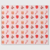 Rood casino decoratief patroon cadeaupapier (Vlak)