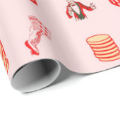 Rood casino decoratief patroon cadeaupapier (Rol Hoek)