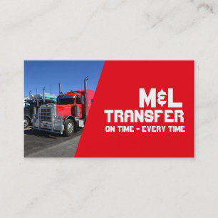 Rood CDL Truck Driver Delivery Freight Distributio Visitekaartje