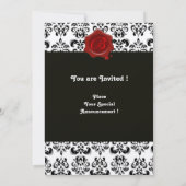 ROOD, CHAMPAGNE EN ZWARTE DAMAST ,WAS ZEGEL MONOGR KAART (Achterkant)