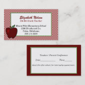 Rood checkboard en visitekaartje van Apple Teacher (Voorkant / Achterkant)