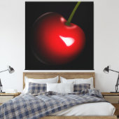 Rood Cherry Canvas Afdrukken - Uw kleur - Tekst (Insitu (Slaapkamer))