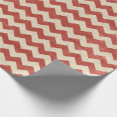 Rood Chevron Rustic Wrapping Paper Cadeaupapier (Hoek)