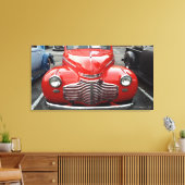 Rood Chevy 1941 Coupe Triptiek Canvas Print (Insitu (Woonkamer))