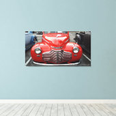 Rood Chevy 1941 Coupe Triptiek Canvas Print (Insitu (Houten vloer))