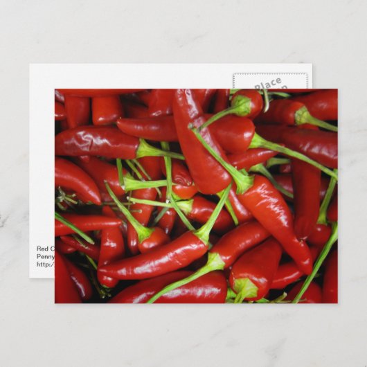 Rood Chili Peppers Gift Range Briefkaart (Voorkant / Achterkant)