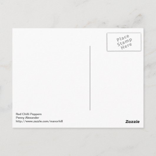 Rood Chili Peppers Gift Range Briefkaart (Achterkant)