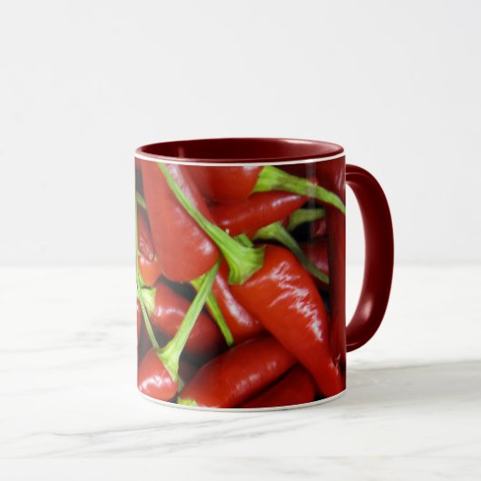 Rood Chili Peppers Gift Range Mok (Voorkant rechts)