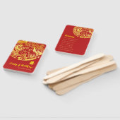 Rood Chinees Dragon Phoenix logo huwelijksprogramm Handwaaier (Niet-gemonteerd)