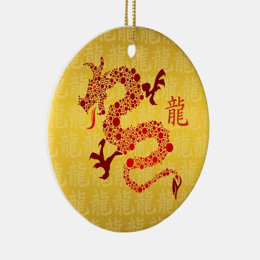 Rood Chinees Jaar van de Draak Keramisch Ornament (Rechts)