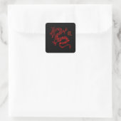 Rood Chinees Jaar van de Draak Vierkante Sticker (Tas)