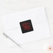 Rood Chinees Jaar van de Draak Vierkante Sticker (Envelop)