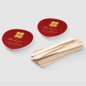 Rood Chinees trouwhart dubbel geluk Classic Handwaaier (Niet-gemonteerd)