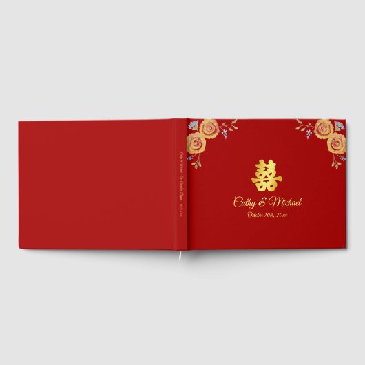 Rood-Chinese oranje theeplechtigheid Gastenboek (Volledig)