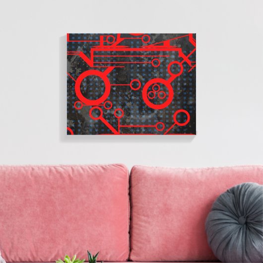 rood circuit canvas afdruk (Insitu (Woonkamer))