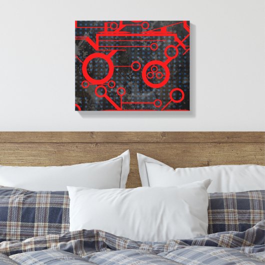 rood circuit canvas afdruk (Insitu (Slaapkamer))