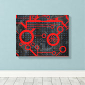 rood circuit canvas afdruk (Insitu (Houten vloer))