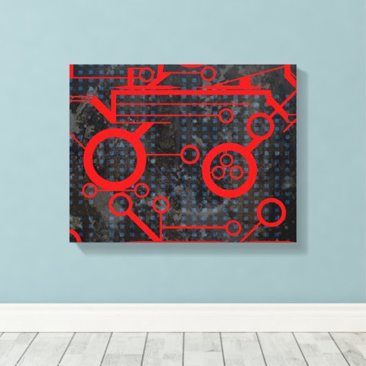 rood circuit canvas afdruk (Insitu (Houten vloer))